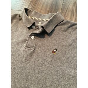 DISNEY  Parks Mickey Mouse Polo Shirt Men's Size L Gray Embroidered Mickey